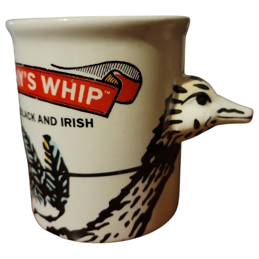 Vtg Shanky's Shireman Whip Cup Mug Racing Ostrich Celtic IRISH LIQUOR Spirits